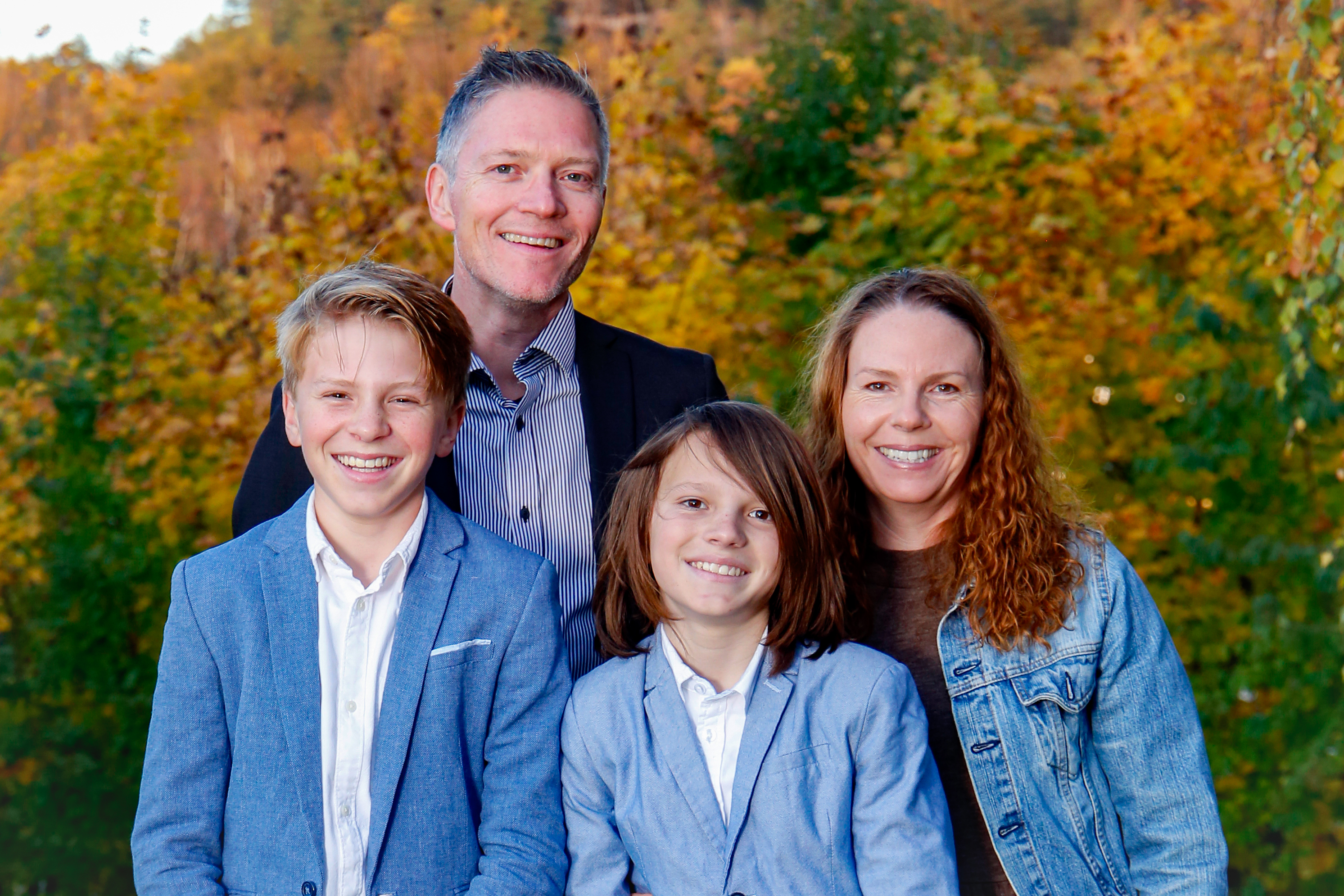 Familie ute
